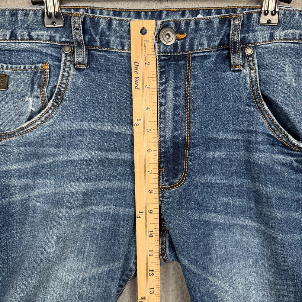 Triple Five Soul Shorts Men 32x13 Blue Medium Wash Jorts Denim Jean 555 Soul Y2K - Picture 11 of 15